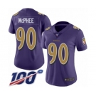 Women's Baltimore Ravens #90 Pernell McPhee Limited Purple Rush Vapor Untouchable 100th Season Football Jersey