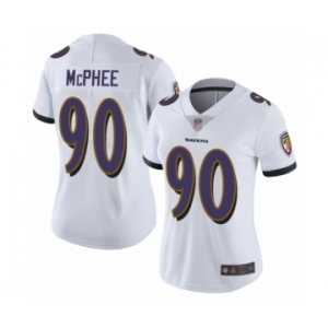 Women's Baltimore Ravens #90 Pernell McPhee White Vapor Untouchable Limited Player Football Jersey