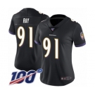 Women's Baltimore Ravens #91 Shane Ray Black Alternate Vapor Untouchable Limited Player 100th Season Football Jersey