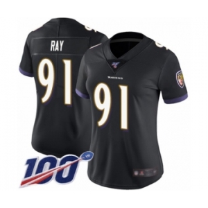 Women's Baltimore Ravens #91 Shane Ray Black Alternate Vapor Untouchable Limited Player 100th Season Football Jersey