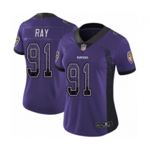 Women's Baltimore Ravens #91 Shane Ray Limited Purple Rush Drift Fashion Football Jersey