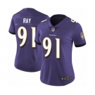 Women's Baltimore Ravens #91 Shane Ray Purple Team Color Vapor Untouchable Limited Player Football Jersey