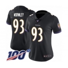 Women's Baltimore Ravens #93 Chris Wormley Black Alternate Vapor Untouchable Limited Player 100th Season Football Jersey