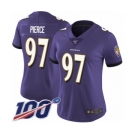 Women's Baltimore Ravens #97 Michael Pierce Purple Team Color Vapor Untouchable Limited Player 100th Season Football Jersey