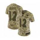 Women's Nike Baltimore Ravens #12 Jaleel Scott Limited Camo 2018 Salute to Service NFL Jersey