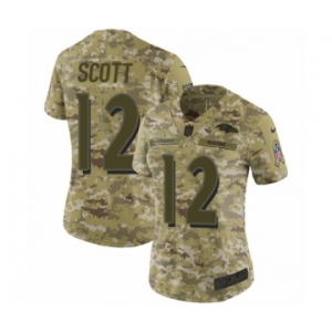 Women's Nike Baltimore Ravens #12 Jaleel Scott Limited Camo 2018 Salute to Service NFL Jersey