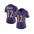 Women's Nike Baltimore Ravens #12 Mike Wallace Limited Purple Rush NFL Jersey