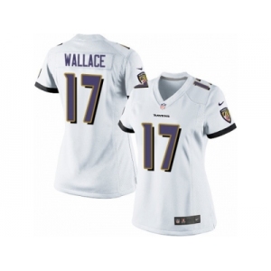 Women's Nike Baltimore Ravens #17 Mike Wallace Limited White NFL Jersey