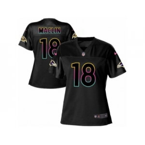 Women's Nike Baltimore Ravens #18 Jeremy Maclin Game Black Fashion NFL Jersey