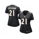 Women's Nike Baltimore Ravens #21 Tony Jefferson Black Alternate Stitched NFL New Elite Jersey