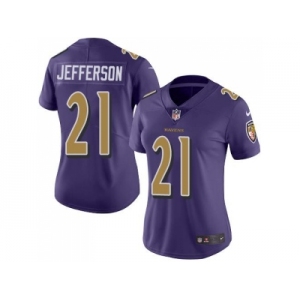 Women's Nike Baltimore Ravens #21 Tony Jefferson Purple Stitched NFL Limited Rush Jersey