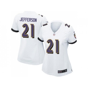 Women's Nike Baltimore Ravens #21 Tony Jefferson White Stitched NFL New Elite Jersey