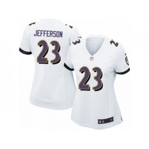 Women's Nike Baltimore Ravens #23 Tony Jefferson Game White NFL Jersey