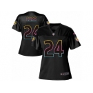 Women's Nike Baltimore Ravens #24 Brandon Carr Game Black Fashion NFL Jersey