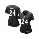 Women's Nike Baltimore Ravens #24 Brandon Carr Limited Black Alternate NFL Jersey