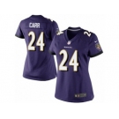 Women's Nike Baltimore Ravens #24 Brandon Carr Limited Purple Team Color NFL Jersey