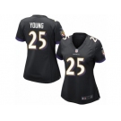 Women's Nike Baltimore Ravens #25 Tavon Young Game Black Alternate NFL Jersey