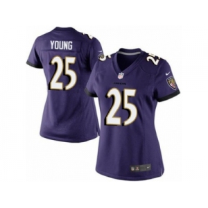 Women's Nike Baltimore Ravens #25 Tavon Young Limited Purple Team Color NFL Jersey