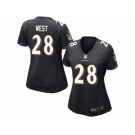 Women's Nike Baltimore Ravens #28 Terrance West Limited Black Alternate NFL Jersey