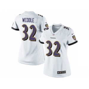 Women's Nike Baltimore Ravens #32 Eric Weddle Limited White NFL Jersey