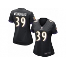 Women's Nike Baltimore Ravens #39 Danny Woodhead Limited Black Alternate NFL Jersey