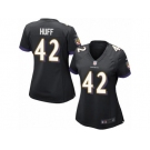 Women's Nike Baltimore Ravens #42 Marqueston Huff Limited Black Alternate NFL Jersey