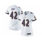 Women's Nike Baltimore Ravens #42 Marqueston Huff Limited White NFL Jersey