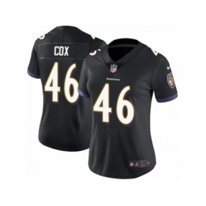 Women's Nike Baltimore Ravens #46 Morgan Cox Vapor Untouchable Limited Black Alternate NFL Jersey