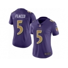 Women's Nike Baltimore Ravens #5 Joe Flacco Limited Purple Rush NFL Jersey