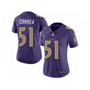 Women's Nike Baltimore Ravens #51 Kamalei Correa Limited Purple Rush NFL Jersey