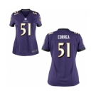 Women's Nike Baltimore Ravens #51 Kamalei Correa Purple Team Color NFL Jersey