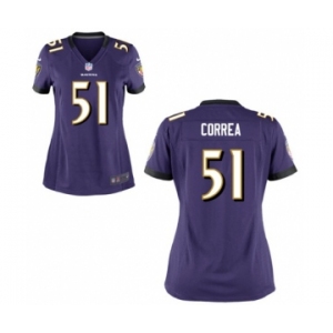 Women's Nike Baltimore Ravens #51 Kamalei Correa Purple Team Color NFL Jersey