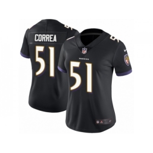 Women's Nike Baltimore Ravens #51 Kamalei Correa Vapor Untouchable Limited Black Alternate NFL Jersey