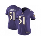 Women's Nike Baltimore Ravens #51 Kamalei Correa Vapor Untouchable Limited Purple Team Color NFL Jersey