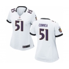 Women's Nike Baltimore Ravens #51 Kamalei Correa White NFL Jersey