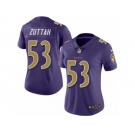 Women's Nike Baltimore Ravens #53 Jeremy Zuttah Limited Purple Rush NFL Jersey