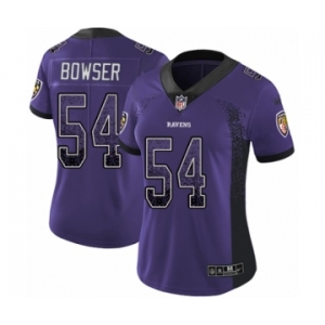 Women's Nike Baltimore Ravens #54 Tyus Bowser Limited Purple Rush Drift Fashion NFL Jersey
