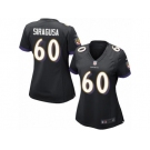 Women's Nike Baltimore Ravens #60 Nico Siragusa Limited Black Alternate NFL Jersey