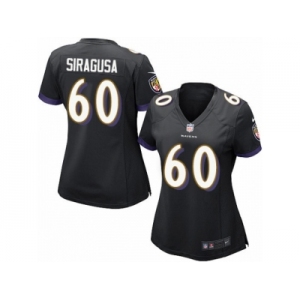 Women's Nike Baltimore Ravens #60 Nico Siragusa Limited Black Alternate NFL Jersey