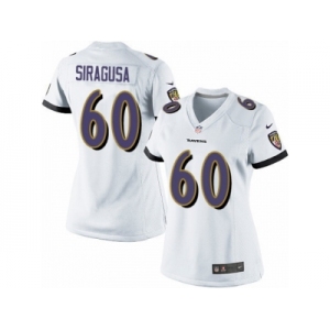 Women's Nike Baltimore Ravens #60 Nico Siragusa Limited White NFL Jersey