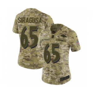 Women's Nike Baltimore Ravens #65 Nico Siragusa Limited Camo 2018 Salute to Service NFL Jersey