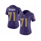 Women's Nike Baltimore Ravens #71 Ricky Wagner Limited Purple Rush NFL Jersey