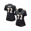 Women's Nike Baltimore Ravens #72 Alex Lewis Limited Black Alternate NFL Jersey