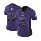 Women's Nike Baltimore Ravens #72 Alex Lewis Limited Purple Rush Drift Fashion NFL Jersey