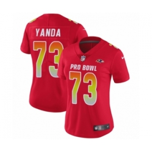 Women's Nike Baltimore Ravens #73 Marshal Yanda Limited Red AFC 2019 Pro Bowl NFL Jersey