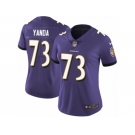 Women's Nike Baltimore Ravens #73 Marshal Yanda Vapor Untouchable Limited Purple Team Color NFL Jersey