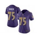 Women's Nike Baltimore Ravens #75 Jonathan Ogden Limited Purple Rush NFL Jersey