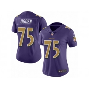 Women's Nike Baltimore Ravens #75 Jonathan Ogden Limited Purple Rush NFL Jersey