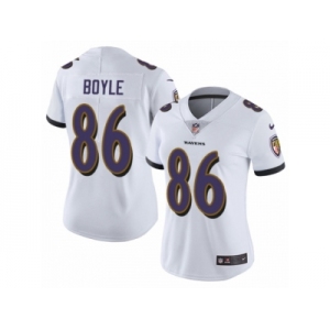 Women's Nike Baltimore Ravens #86 Nick Boyle Vapor Untouchable Limited White NFL Jersey