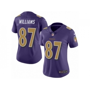 Women's Nike Baltimore Ravens #87 Maxx Williams Limited Purple Rush NFL Jersey